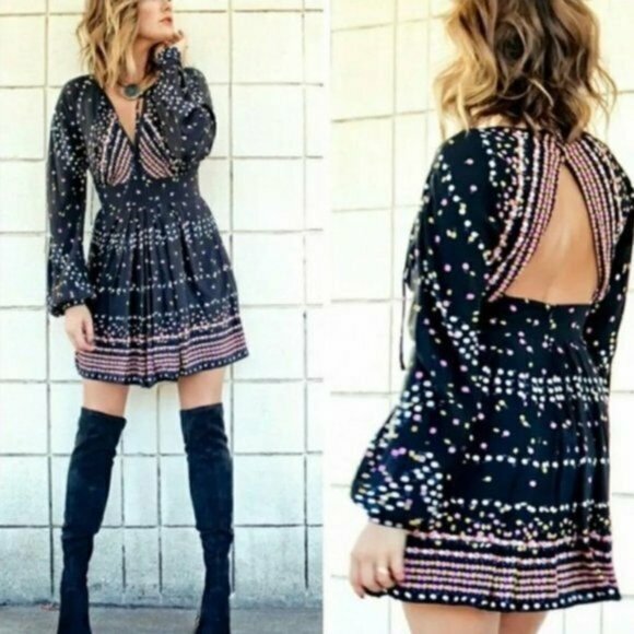 NWT FREE PEOPLE Boho Fit Flare swing mini dress XS - Picture 10 of 13